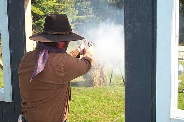 Shooting pistol at Outlaws Revenge in Falmouth.