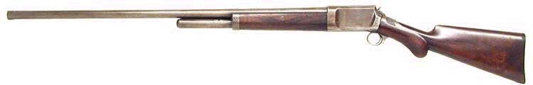 Full length view of a Burgess Shotgun with 32 inch barrel.