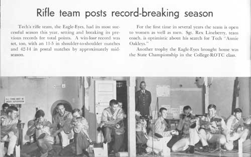 1965 yearbook article on the Tech Rifle Team