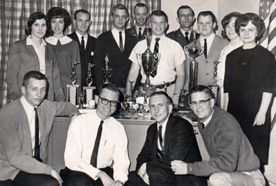 1965 Tech Rifle Team with trophies