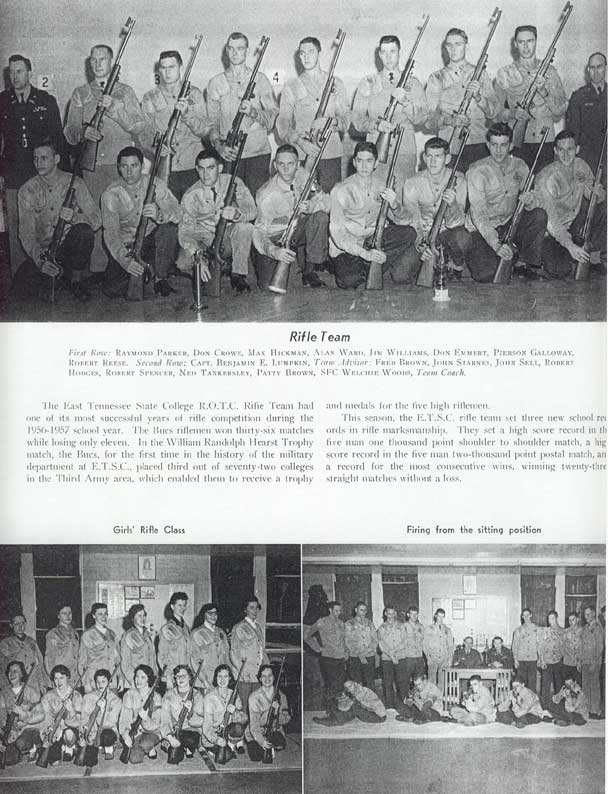 1956-57 ETSC Rifle Team.