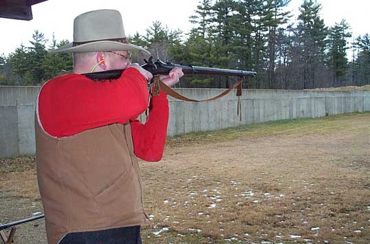 Angus 'T-Bone' Galloway shooting his 1873 Springfield Trapdoor.