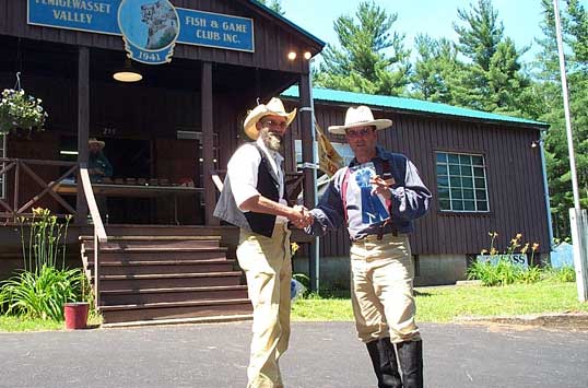 Dead Head with ribbon for winning the 300 yard Long Range event at the 2005 SASS NH/VT State Championships.