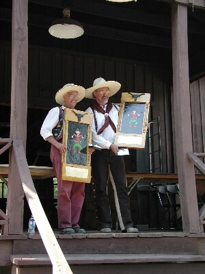 Miss Delaney Belle with Capt.  Morgan Rum at Pemi Gulch in July 2002.