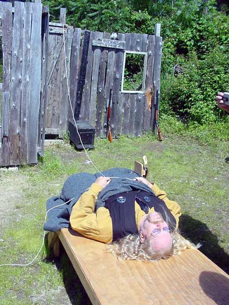 Asleep in his cabin ...