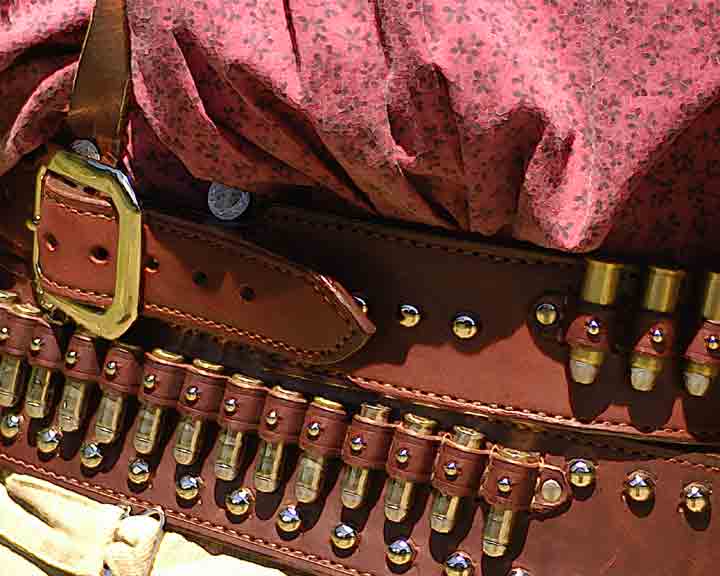 Close up of gunbelts