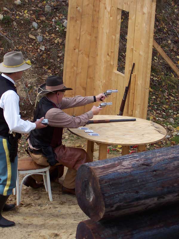 Shooting gunfighter-style at 2004 Ghost Riders Revenge.