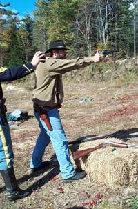 Paden shooting pistol.