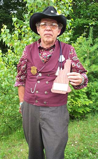 George Silver with his trophy plaque at the 2003 NH State SASS Championships in Keene, NH.